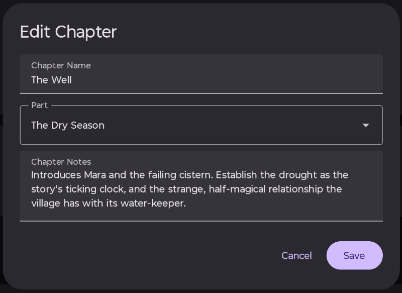 Chapter edit settings.
