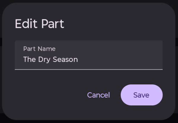 Part edit settings.