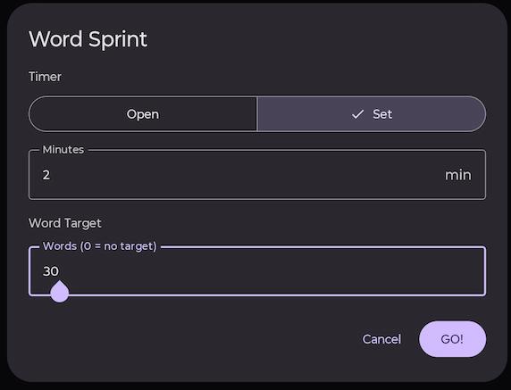Sprint timer set.