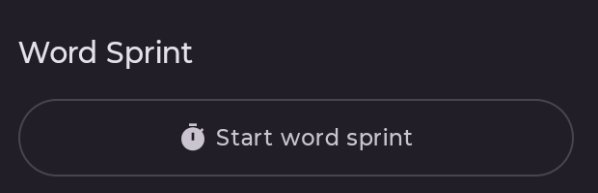 Start word sprint button